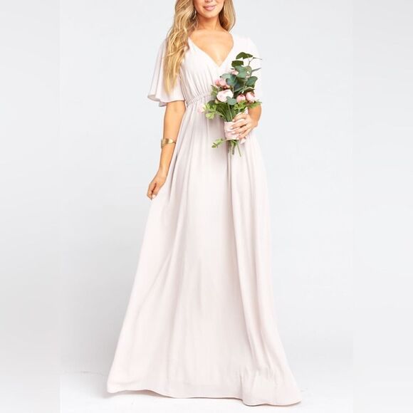Show Me Your MuMu Emily Empire Maxi Dress in Show Me the Ring Crisp Size XL - Picture 1 of 6